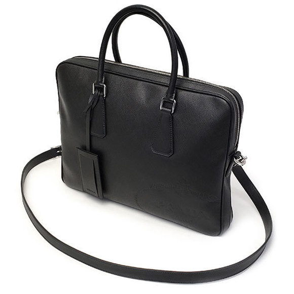 Prada Briefcase Saffiano Travel Nero - Picture 2 of 4